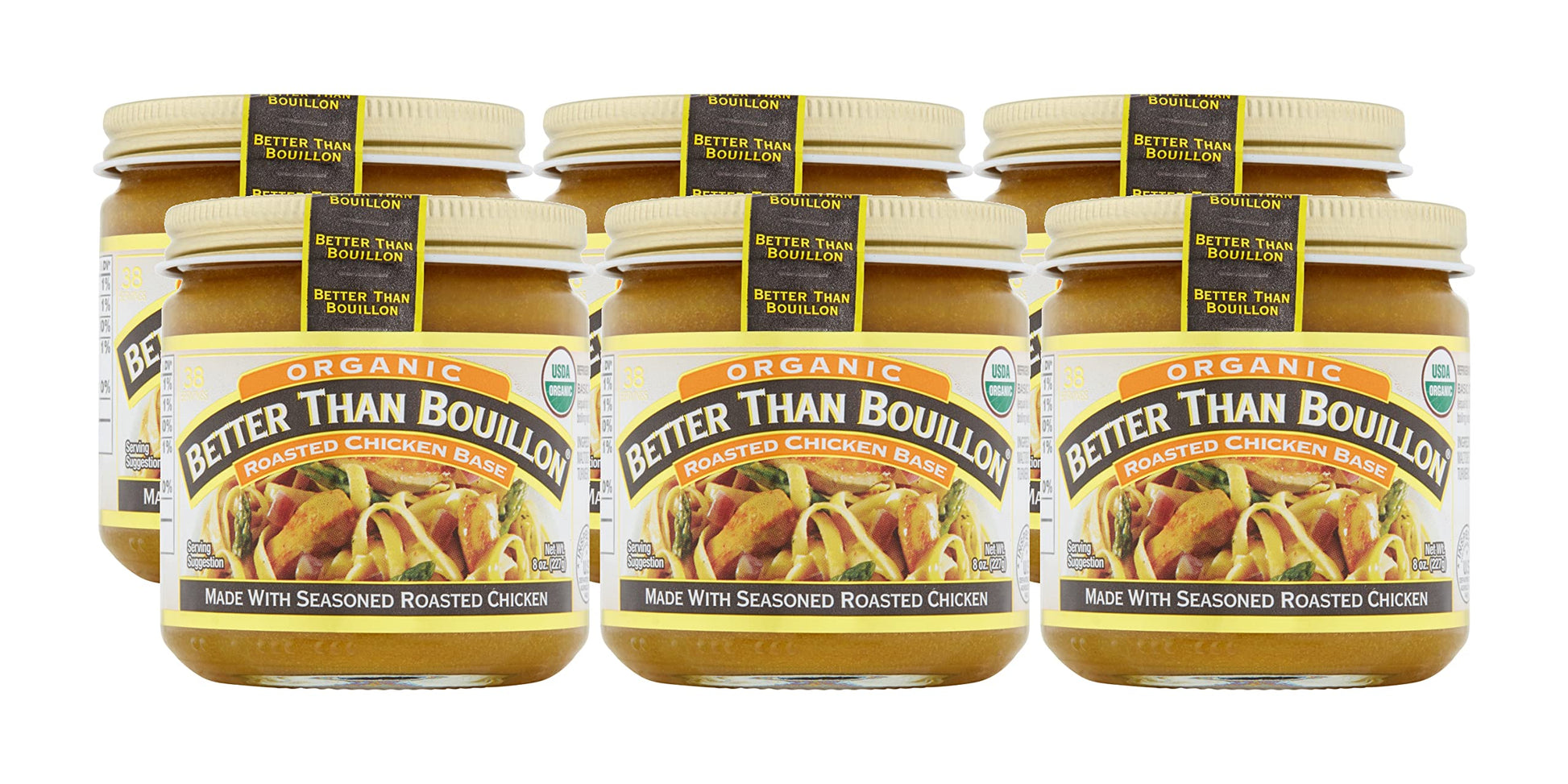 Better Than Bouillon Organic Roasted Chicken Base, Made With Seasoned Roasted Chicken, Usda Organic, Contains 38 Servings Per Ja