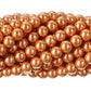 Rubyca 200Pcs Czech Tiny Satin Luster Glass Pearl Round Beads Beading Jewelry Making 10Mm Orange