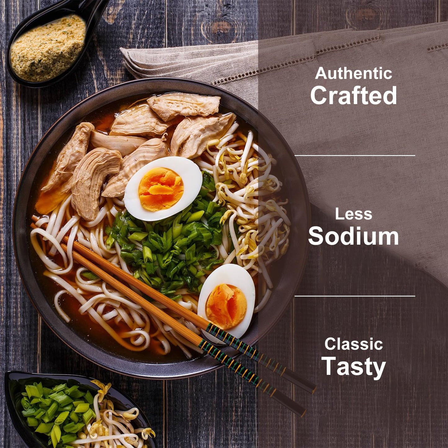 Jayuss Ramen Seasoning Less Sodium Chicken Instant Ramen Seasoning Powder 10.58 Oz Gluten Free, Non-Gmo, No Msg Premium Instant