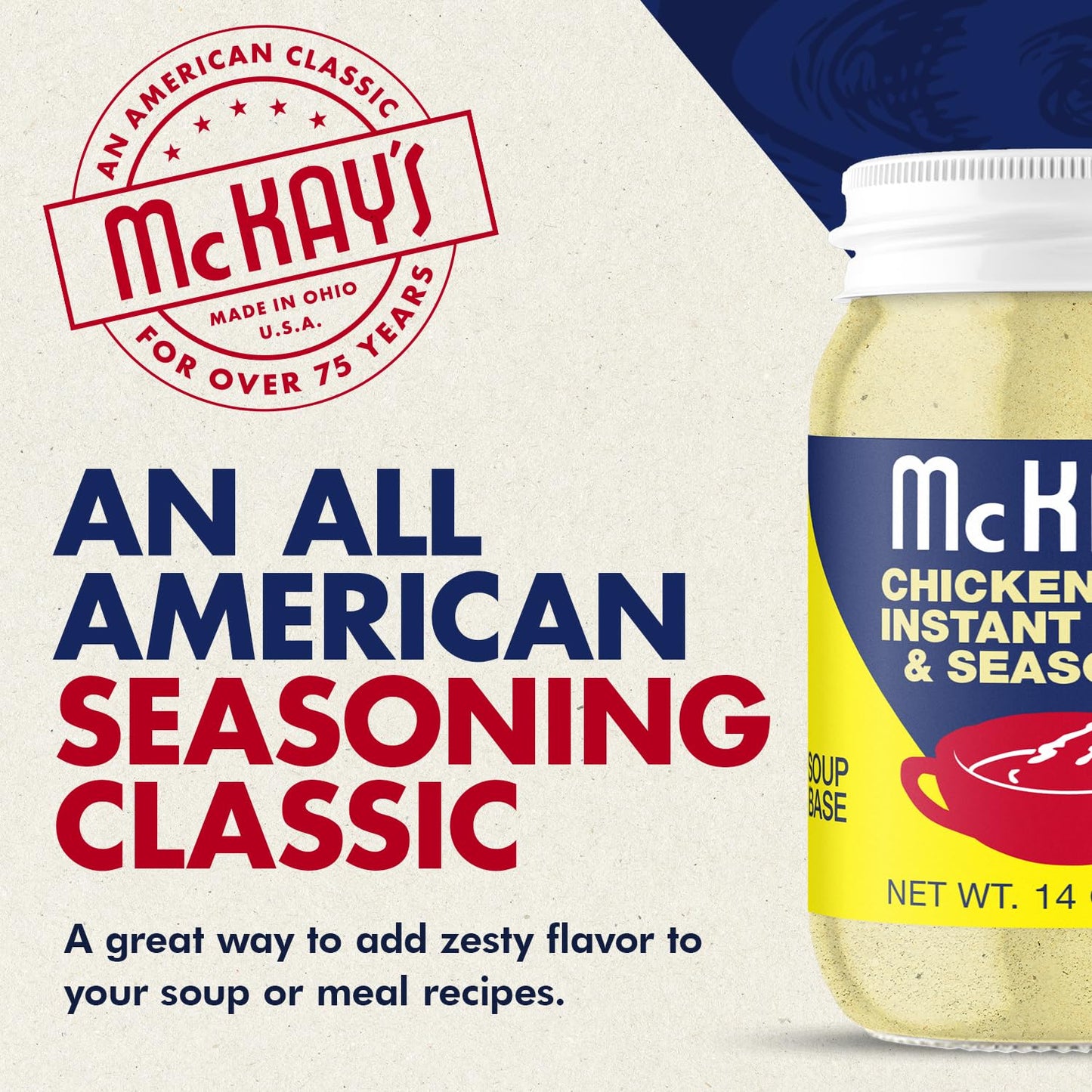 McKays Chicken Flavored Powdered Soup Seasoning, Gluten Free Instant Broth, Bullion Cubes Substitute, Est. 1945 (2 Pack, No MSG