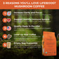 Lifeboost Cognition Adaptogenic Decaf Mushroom Coffee - Low Acid Decaf Medium Organic Coffee With Nootropic Lions Mane & Chaga M