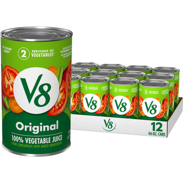 V8 Original 100% Vegetable Juice, 46 fl oz Can (12 Pack)