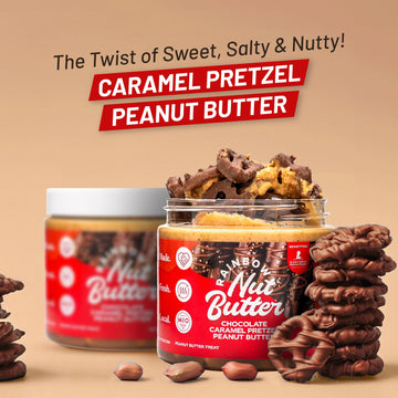 Rainbow Nut Butter Caramel Pretzel Peanut Butter, Spread, Treat, Snack, Dessert High Protein Flavored Nut Butter, (16 Oz Jar)