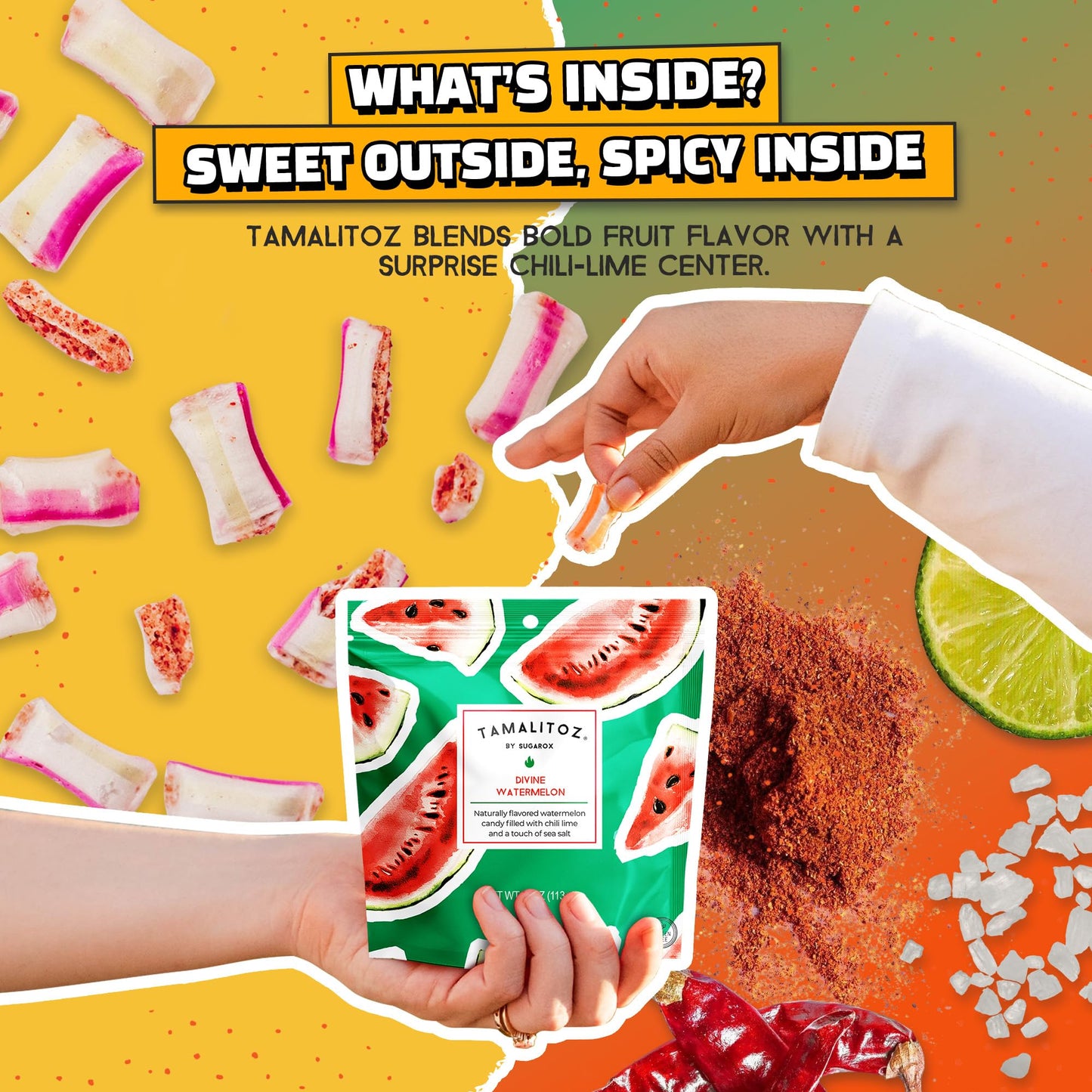Tamalitoz by Sugarox Tamalitoz 8 Pack - 4 Ounce, Orange & Lime
