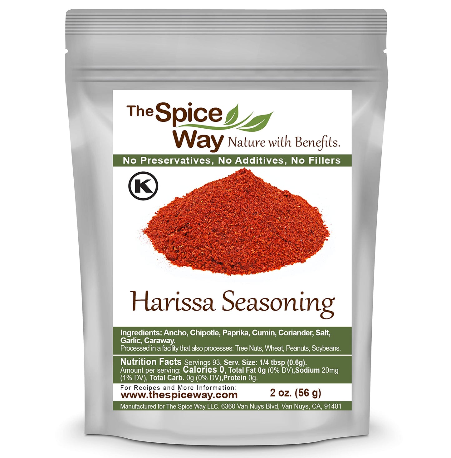 The Spice Way Harissa Seasoning - A Spicy Hot Spice Blend To Create Paste And Sauce (Tunisian Spice Blend), Harissa Powder 2 Oz