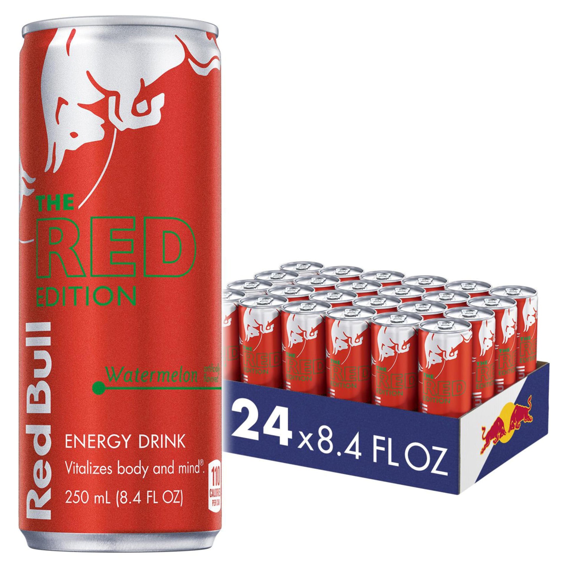 Red Bull Red Edition Watermelon Energy Drink, 8.4 Fl Oz, 24 Cans, Model RBD45448