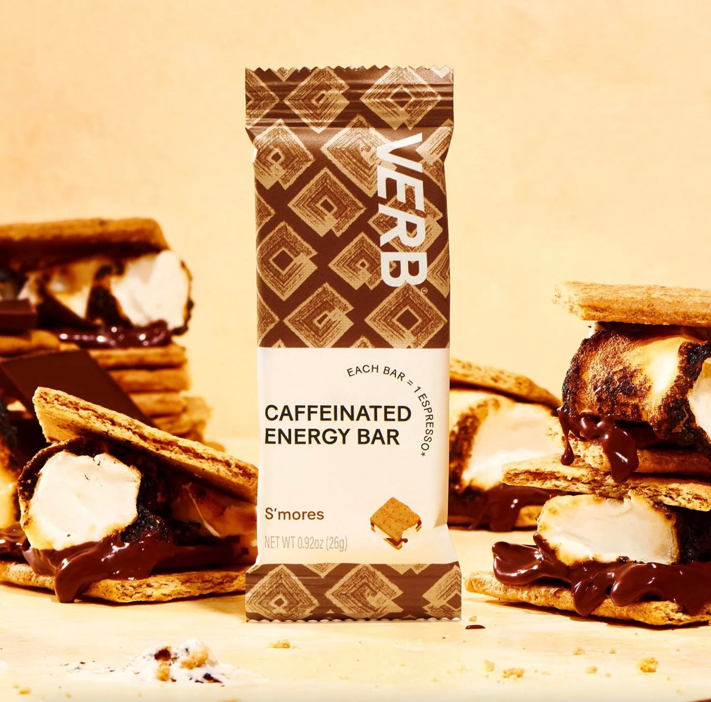 Verb Caffeinated Energy Bars Variety Pack - 2 Delicious Flavors (26G, Pack Of 16) 110-Calorie Delicious Low Sugar Energy Bar, Vegan & Gluten Free On-The Go Snack With 80Mg Green Tea Caffeine