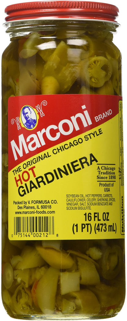 Marconi The Original Chicago Style Hot Giardiniera 16 oz