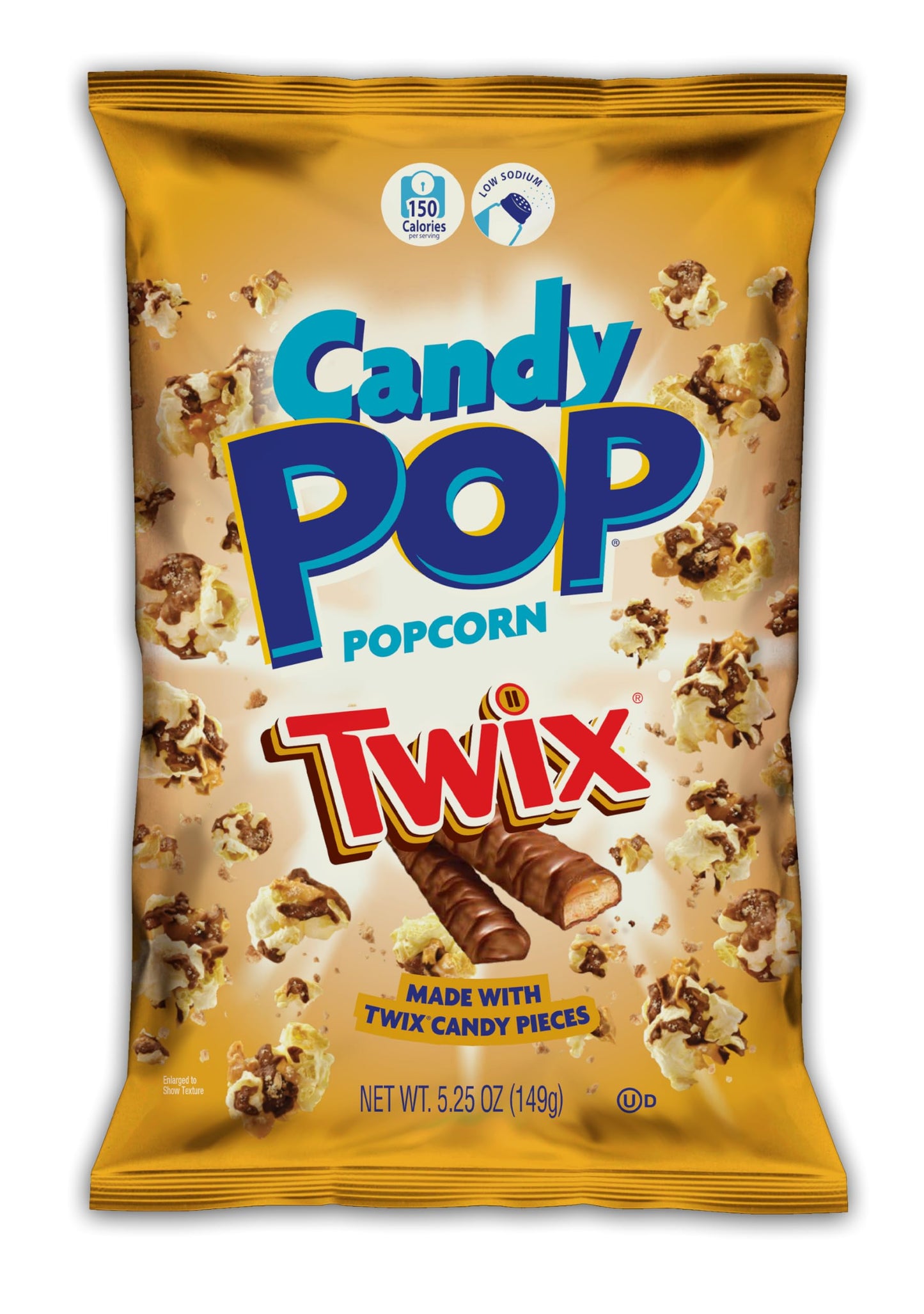 CANDY POP Twix Candy Coated Popcorn (5.25oz bags) Made with Real Twix Candy Pieces - Pack of 12
