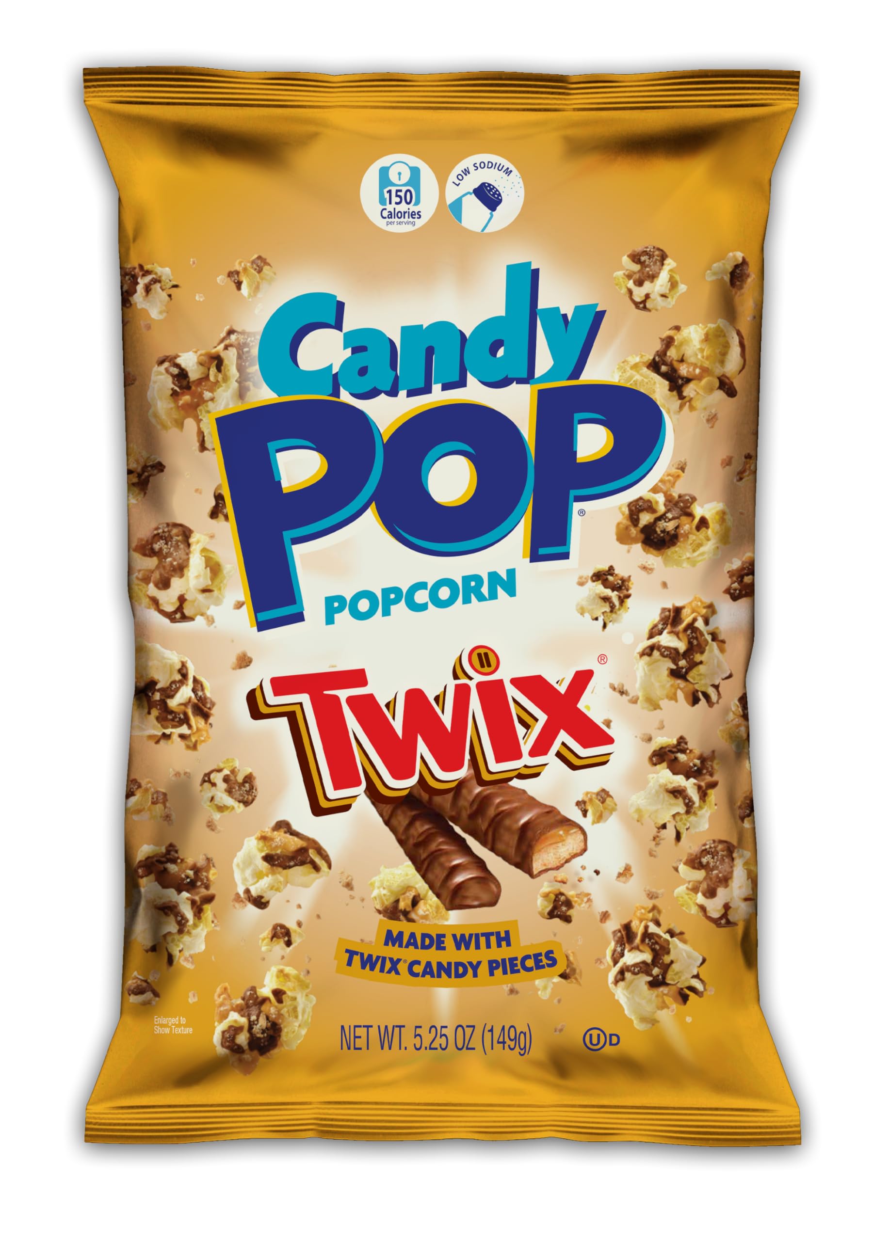 CANDY POP Twix Candy Coated Popcorn (5.25oz bags) Made with Real Twix Candy Pieces - Pack of 12