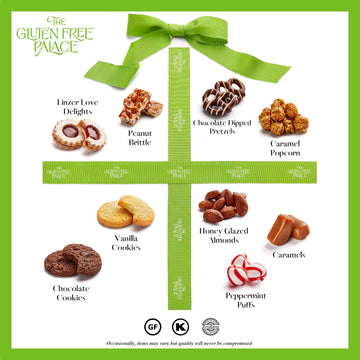 Gluten Free Palace Gift Basket Tower - Mothers Day Treats - 6-Tier Festive Gluten Free Cookies Gift Basket Treat Tower - Fathers