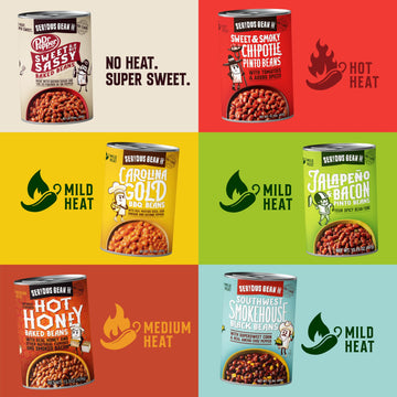 Serious Bean Co Ultimate Variety 6-Pack Fully Cooked And Ready To Serve Canned Beans: Hot Honey Baked Beans, Southwest Smokehous
