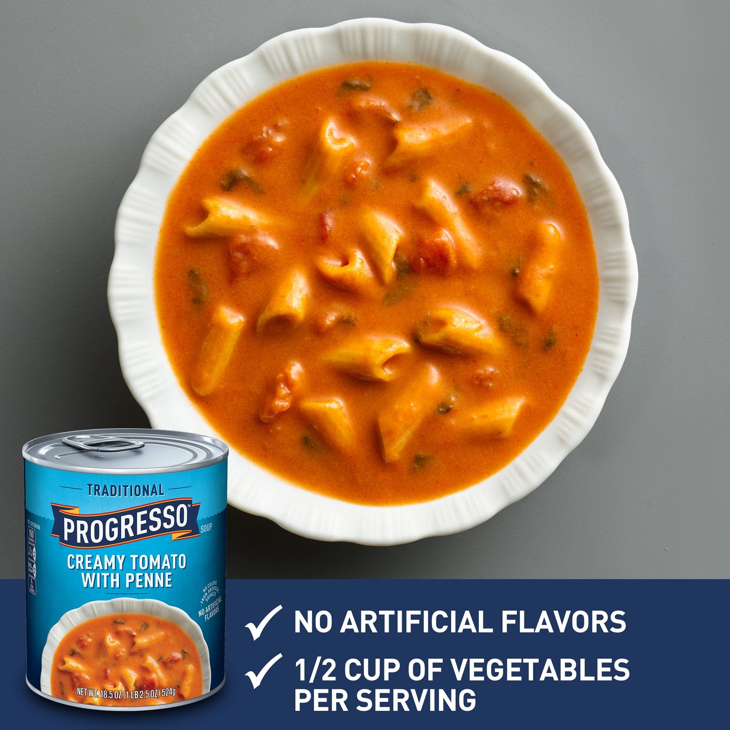 Progresso Traditional, Creamy Tomato With Penne Canned Soup, 18.5 Oz. (Pack Of 12)