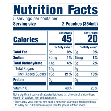 Kool-Aid Jammers Blue Raspberry Drink Pouches, 10 ct Box, 6 fl oz each, 60 fl oz total