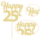 3Pcs Happy 25Th Birthday Cake Toppers Gold Glitter Number 25 Cake Decorations 25Th Birthday Cake Picks For Cheers To 25Th Birthday 25 Years Old Birthday Party Gift Decorations