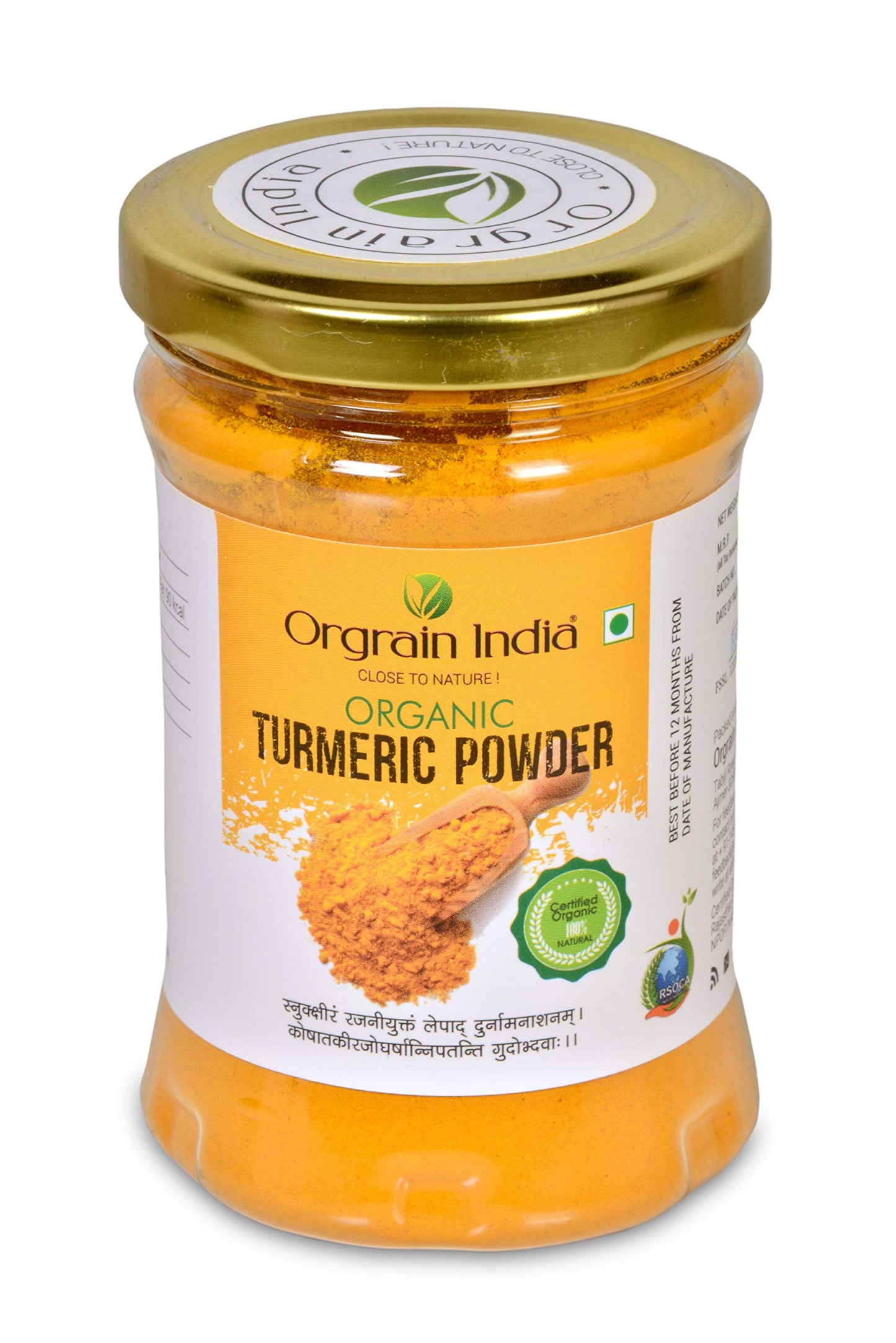 Orgrain India Organic Turmeric Powder 300G (Pack Of 2 * 150G) With High Curcumin Content | Immunity Booster | Company-Owned Farm
