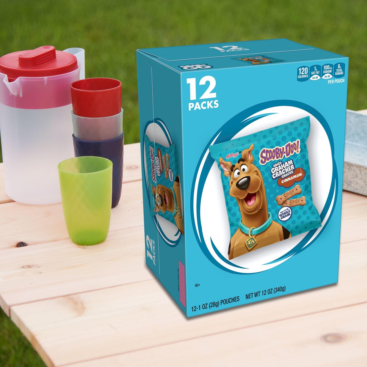Kellogg'S Scooby-Doo! Baked Graham Cracker Sticks, Lunch Snacks, Snack Crackers, Cinnamon, 12Oz Box (12 Pouches)