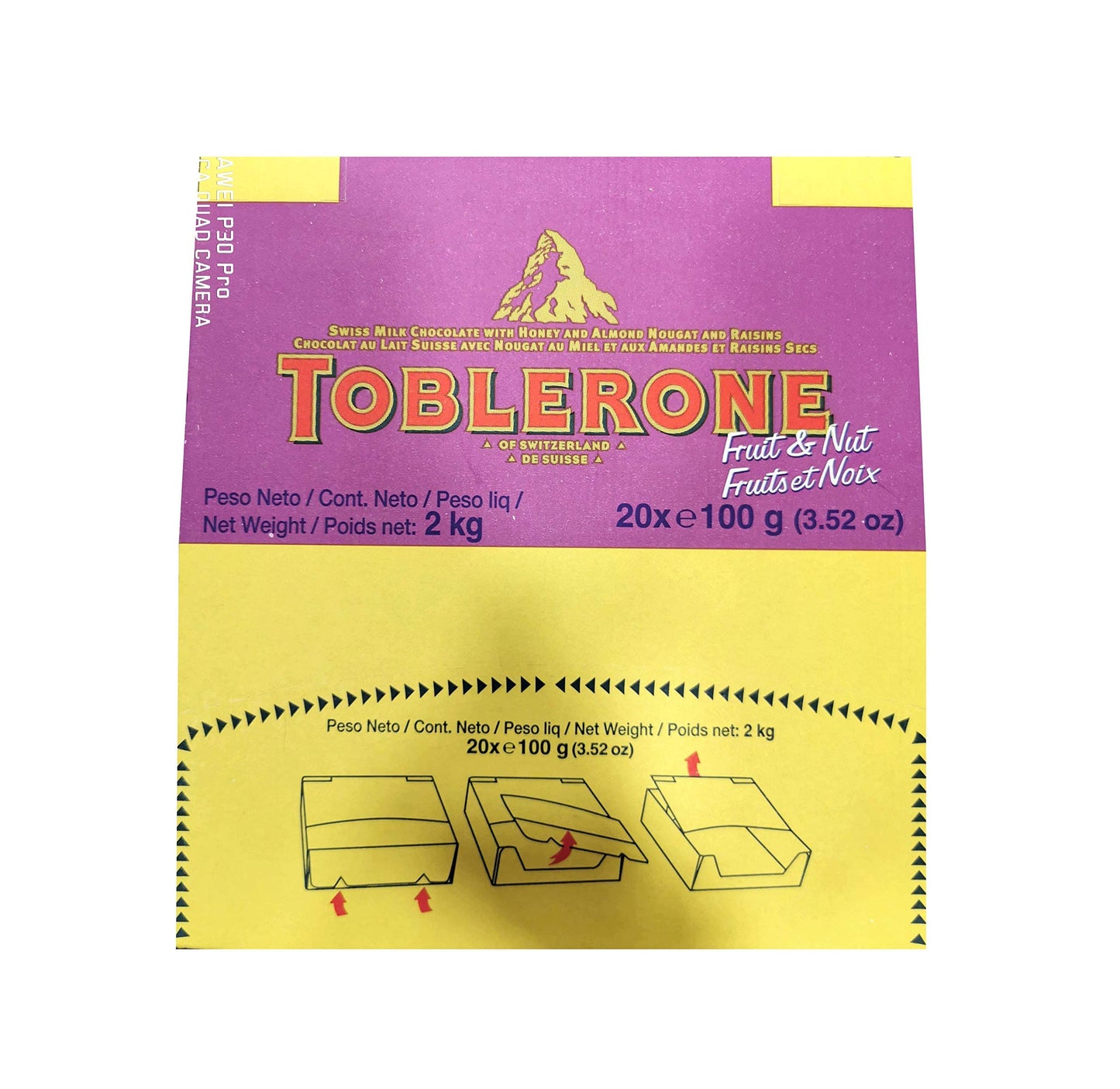 Toblerone Fruit And Nut, 3.52 Ounce Bars (Pack Of 20)