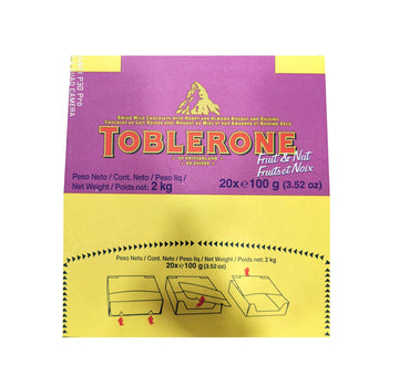 Toblerone Fruit And Nut, 3.52 Ounce Bars (Pack Of 20)
