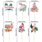 Gyufise 36Pcs Flamingo Cupcake Toppers Tropical Aloha Luau Picks Paper Multi-2