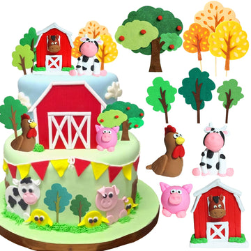 Jevenis Farm Animal Cake Decoration Farm Animal Birthday Cake Topper Cow Cake Decoration For Farm Animal Baby Shower Birthday Pa