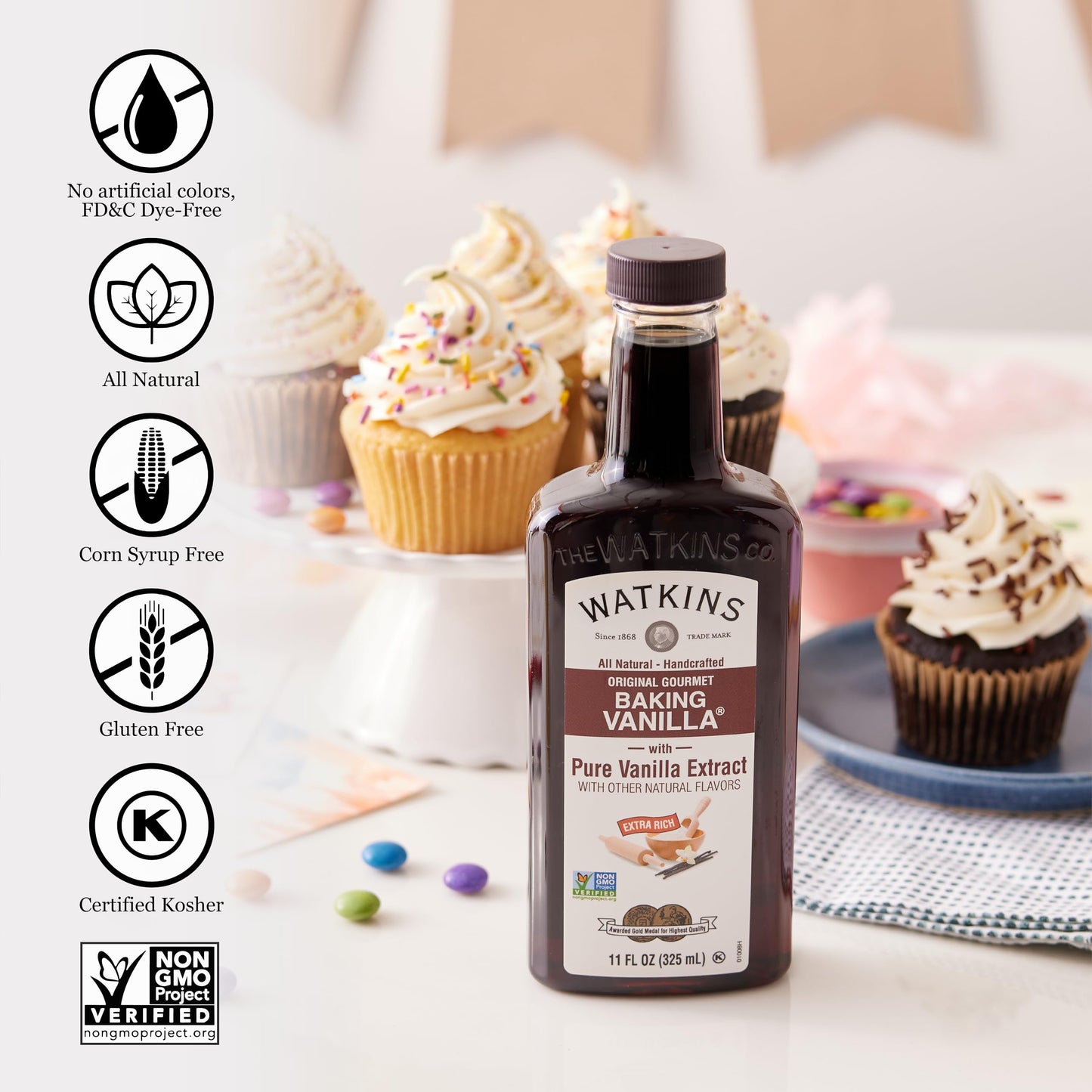 Watkins Baking Vanilla Extract, 11 Fl Oz (Pack of 2), Brown, Model 818570001736