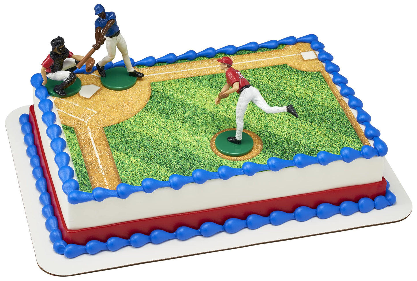 Decoset Batter Up 3 Piece Decorations Set, Cake And Cupcake Toppers For Baseball Themed Birthdays, Celebrations, And Parties, Fo
