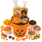 Halloween Snack Pail Gift Basket, Candy And Snacks Care Package Assortment For Boys Girls College Students Office Children Kids