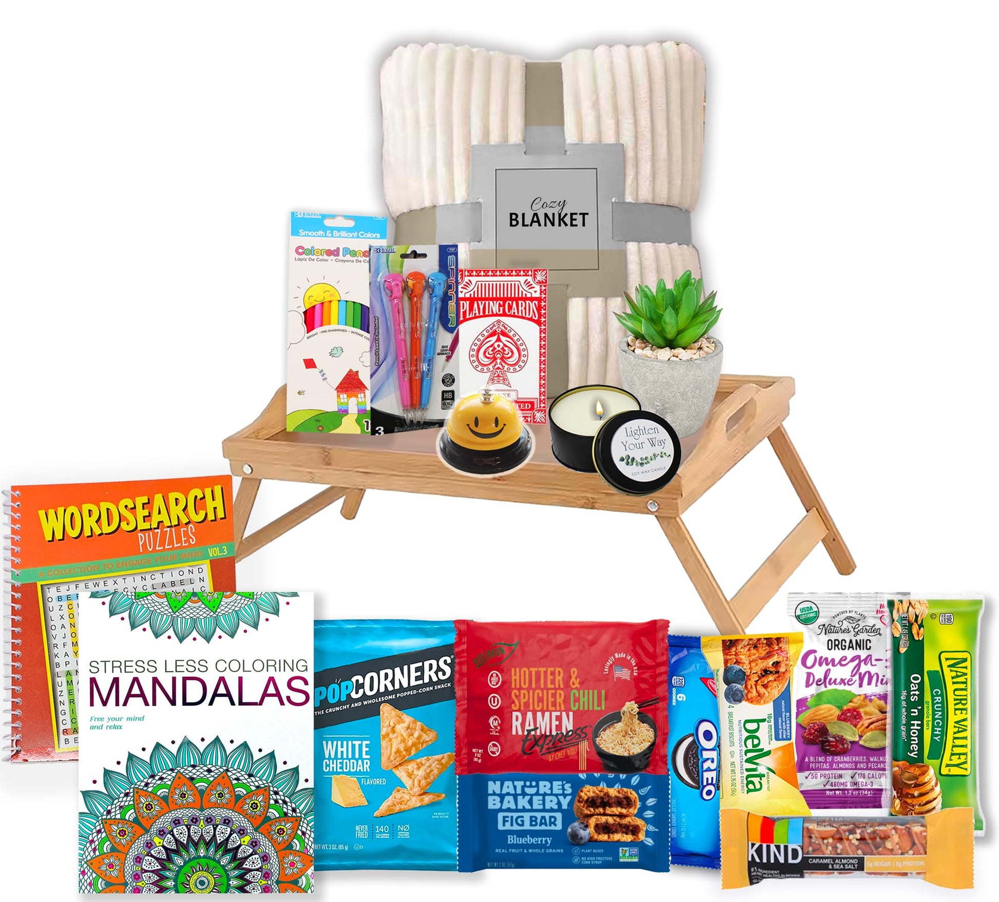The Ultimate Get Well Soon Gift Basket | Care Package Speedy Recovery Gift Set W/Bed Tray, Books, Snacks & Blanket Feel Better Soon Hospital Gift Bundle For Man, Woman, Kids Boy Girl Teenager