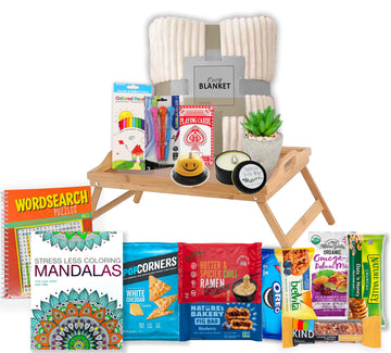 The Ultimate Get Well Soon Gift Basket | Care Package Speedy Recovery Gift Set W/Bed Tray, Books, Snacks & Blanket Feel Better Soon Hospital Gift Bundle For Man, Woman, Kids Boy Girl Teenager