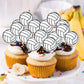 Rssta i 48 Pack Edible Sports Ball Cupcake Toppers - Volleyball Design, 1.3 inches, Rice Paper for Kids Birthday Party Decorations