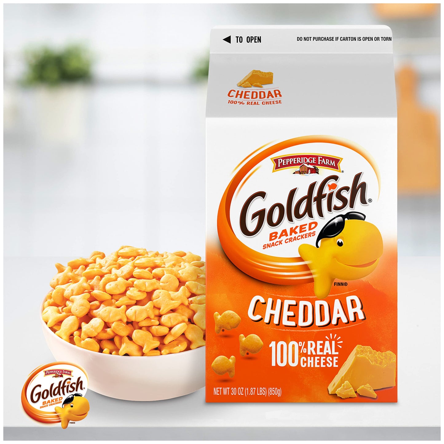 Goldfish Cheddar Crackers, Snack Crackers, 30 Oz Carton, 2 Ct Box