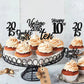 ZHUOWEISM 30PCS Cupcake Toppers for 10th Birthday Party Decorations, Black