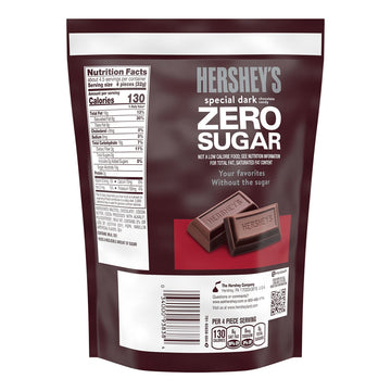 Hershey'S Special Dark Zero Sugar Chocolate Candy Bag, 5.1 Oz