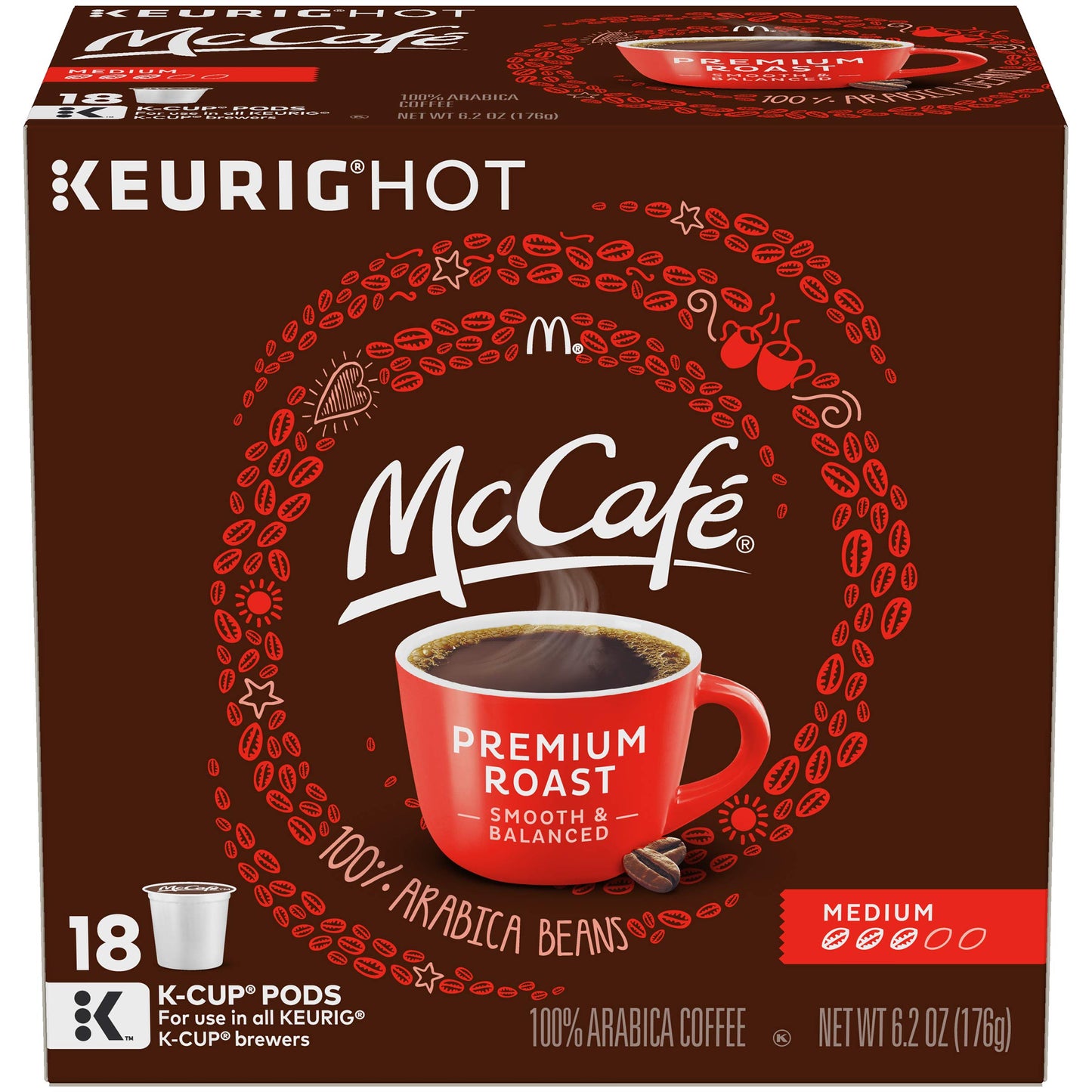 Mccafe Premium Roast Keurig K Cup Coffee Pods (18 Count)