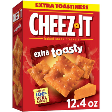 Cheez-It Cheese Crackers, Baked Snack Crackers, Lunch Snacks, Extra Toasty, 12.4Oz Box (1 Box)