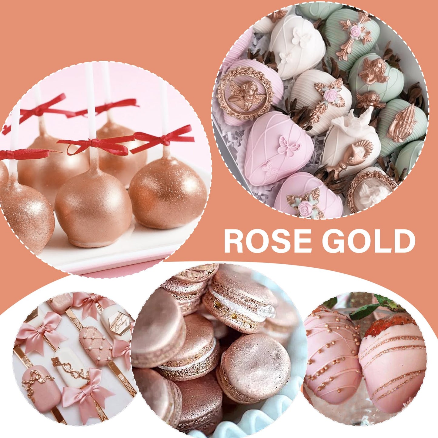 Vividye Edible Glitter Spray - 20g Rose Gold Shimmer Dust for Baking, Cocktails, Cake, Cupcakes, and Beverage Decoration