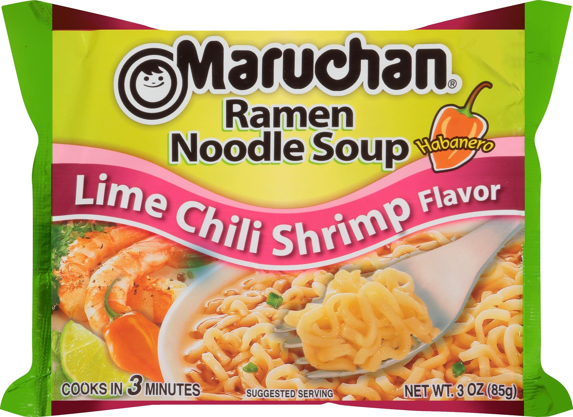 Maruchan Ramen Noodle Soup Lime Chili Shrimp (3 oz) Pack of 12