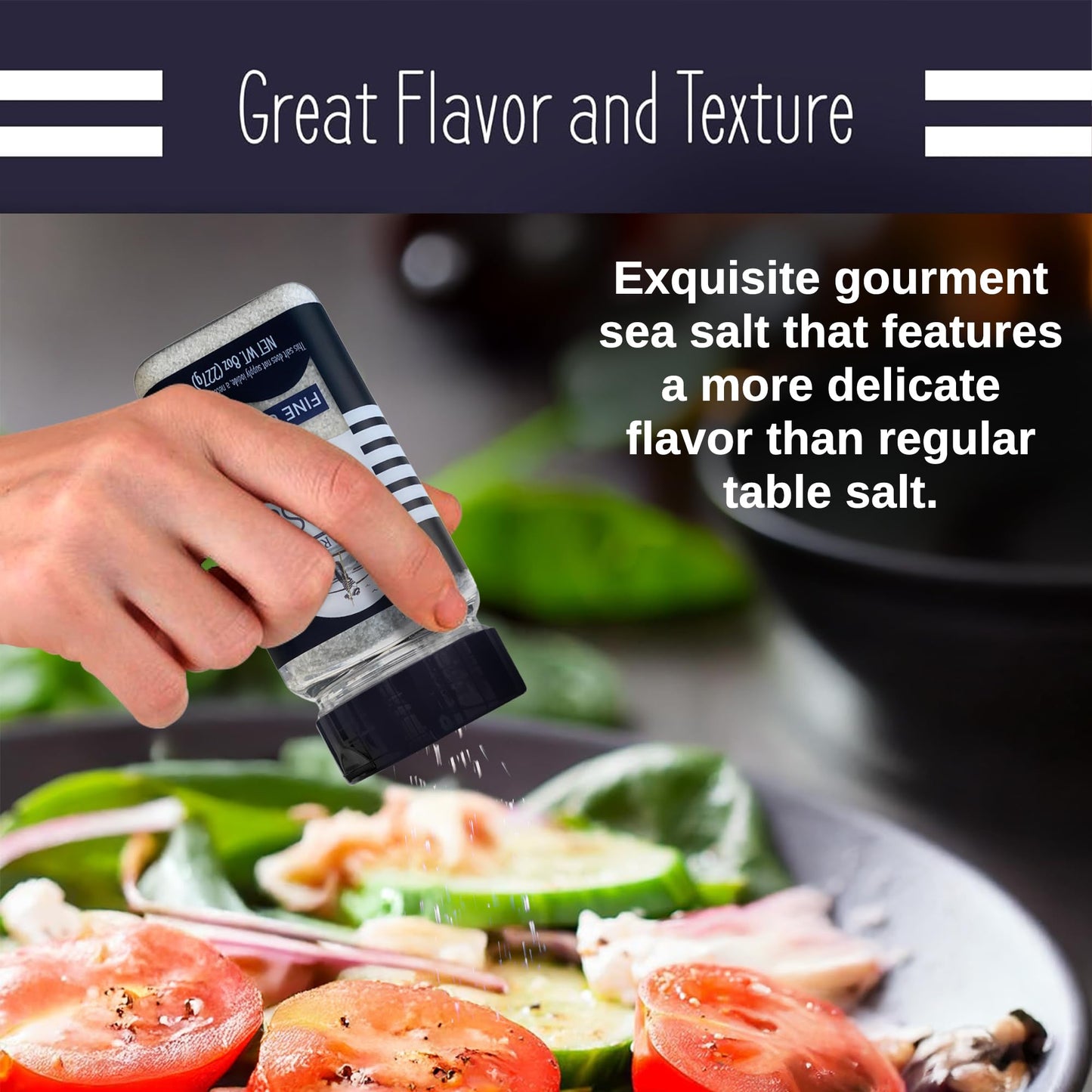 Le Marinier Celtic Salt Organic Fine Ground, 8oz. Mineral Rich 100% Natural and Unrefined. Refillable Salt Shaker. French Sea Sa