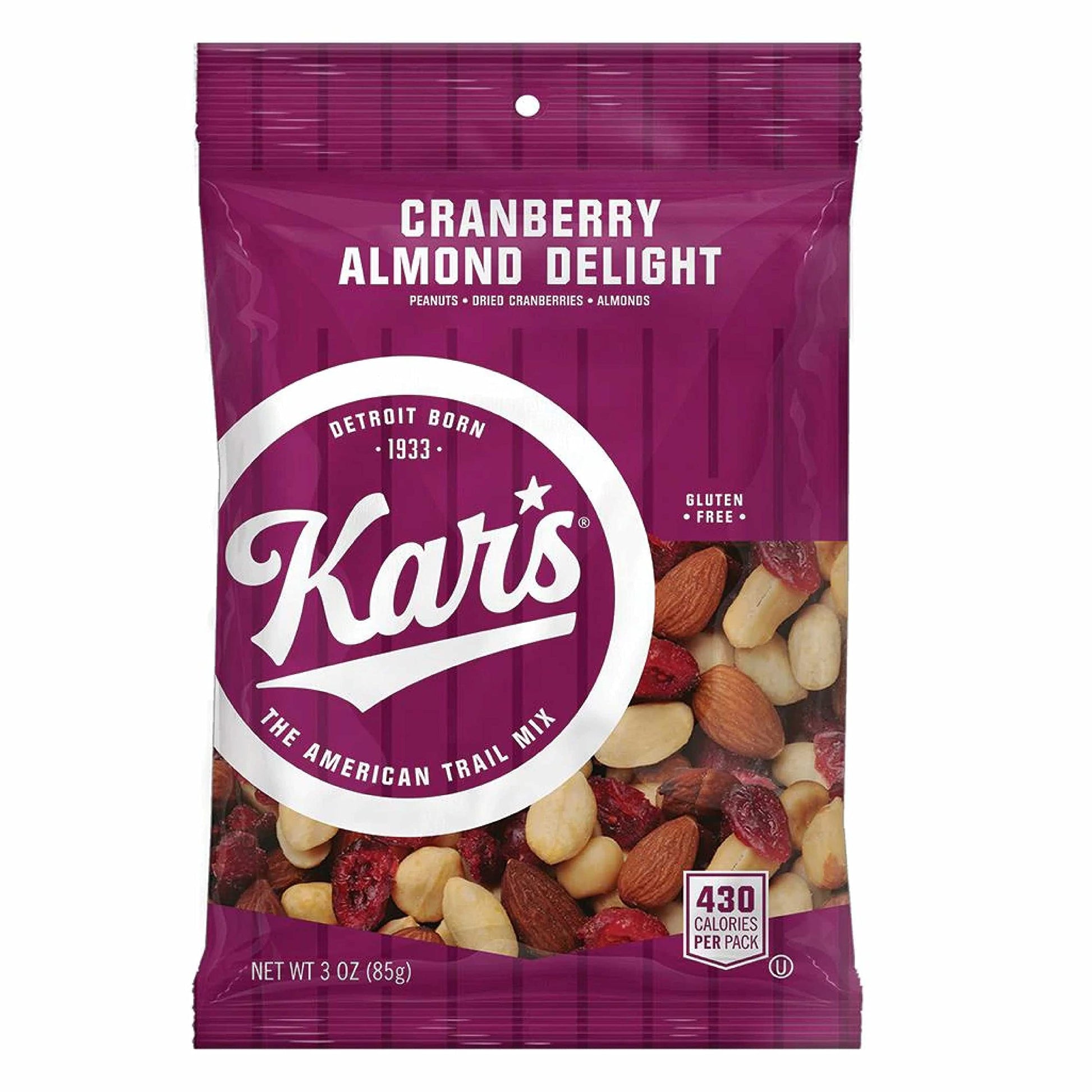Kar   S Nuts Cranberry Almond Delight Trail Mix, 3 Oz Individual Snack Packs - Bulk Pack Of 42, Gluten-Free Snack Mix