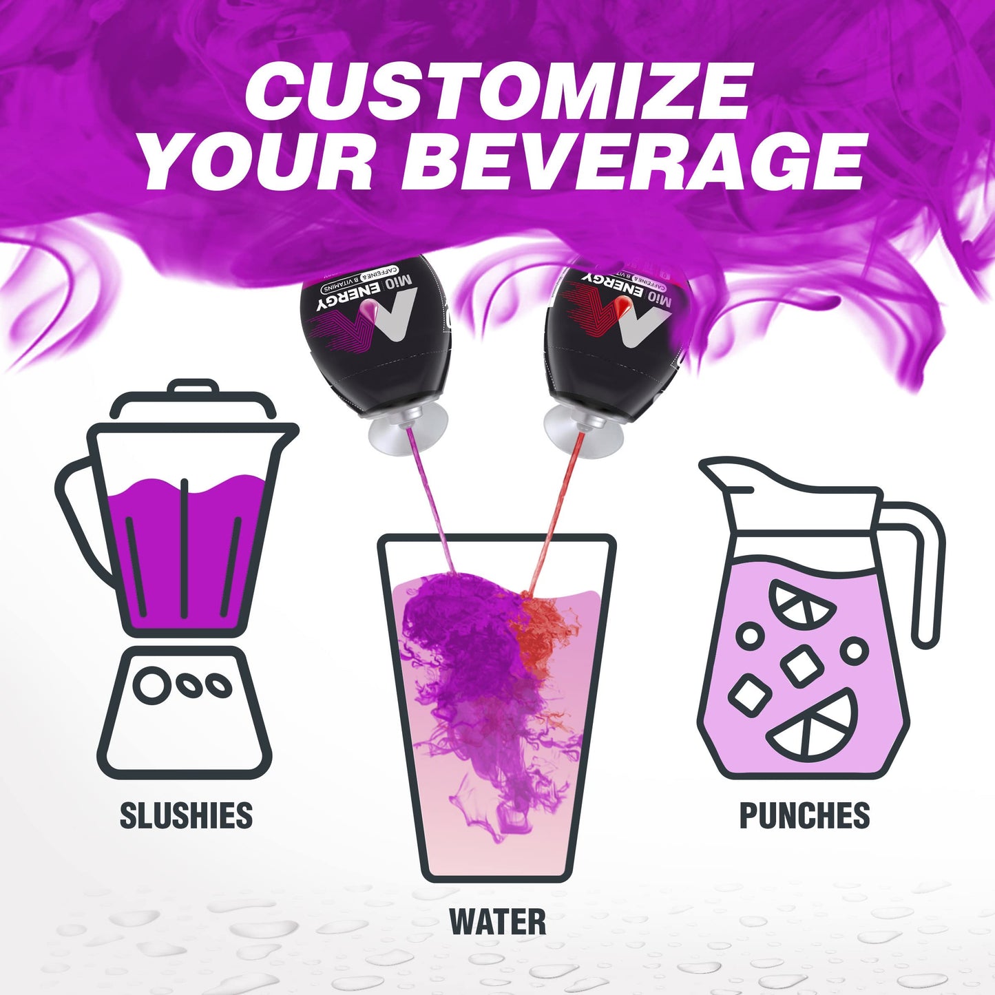 Mio Energy Liquid Water Enhancer, Acai Berry Flavor, 1.62 fl oz, Pink, Model 00043000005804