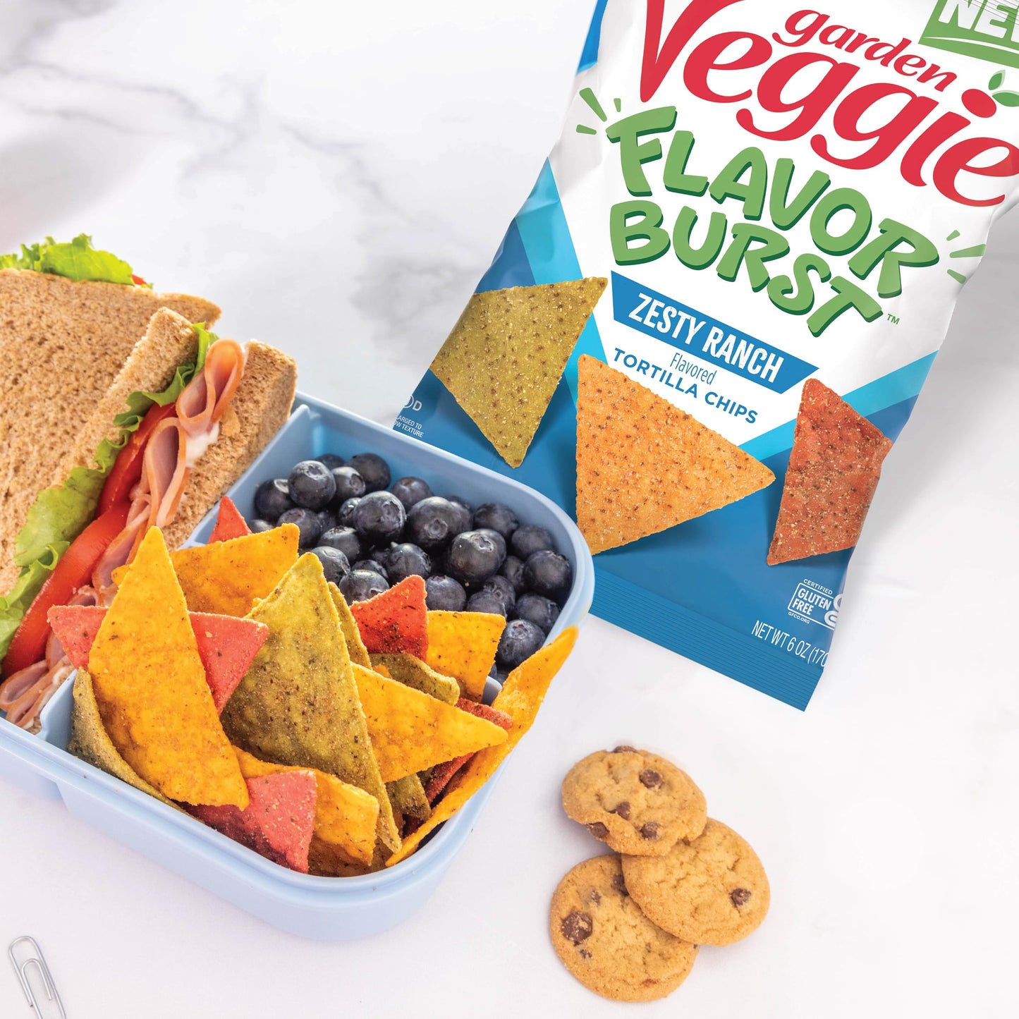 Sensible Portions Garden Veggie Flavor Burst Tortilla Chips, Ranch, 6 Oz (Pack Of 6)