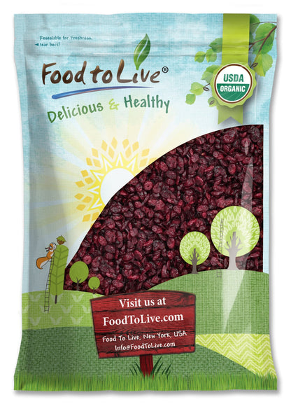 Food to Live Organic Dried Cranberries, 10 Pounds - Non-GMO, Kosher, Unsulfured, Bulk