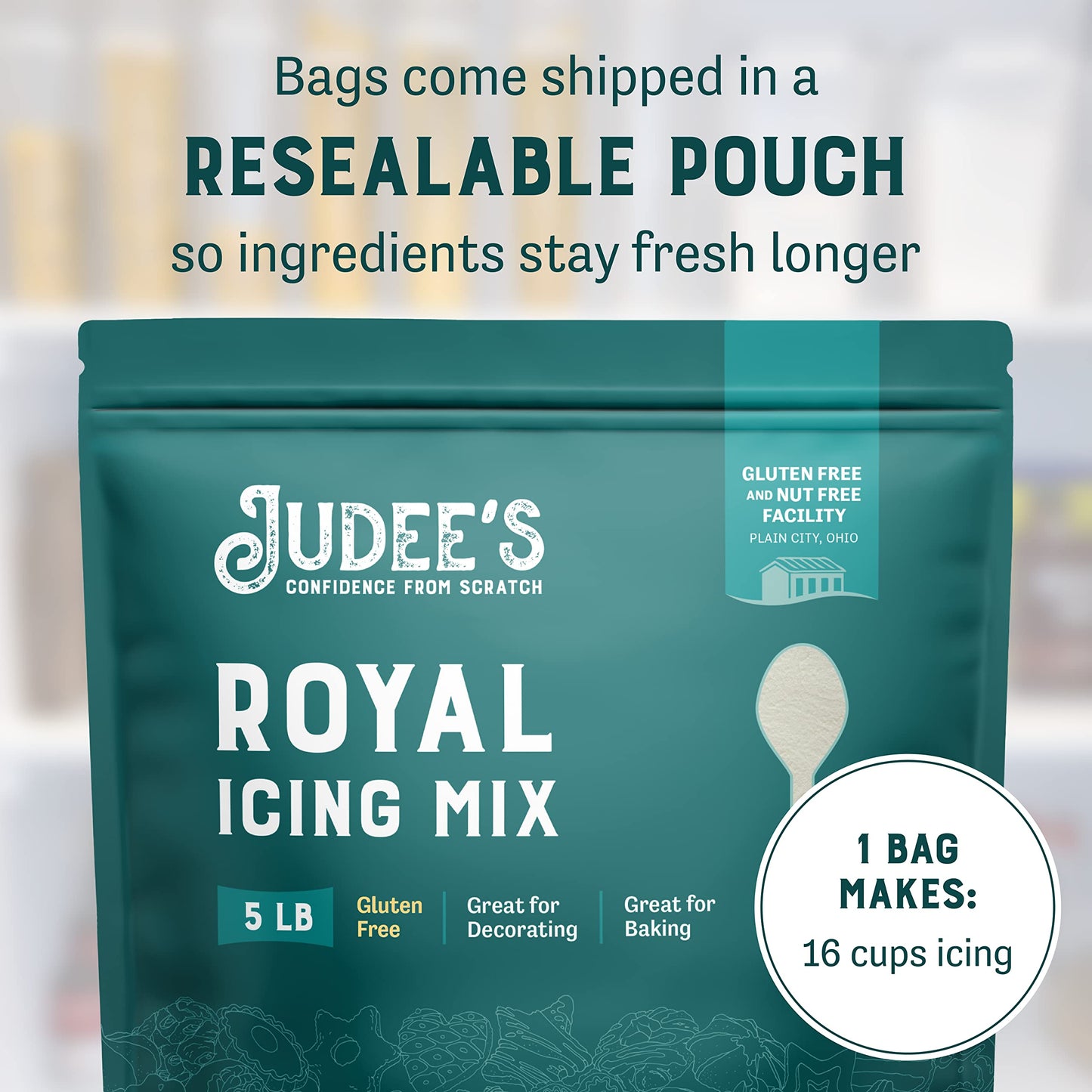 Judee's Royal Icing Mix 5 lb - Frost Cookies Like a Professional - Great for Decorating and Baking - Just Add Water - Non-GMO, G