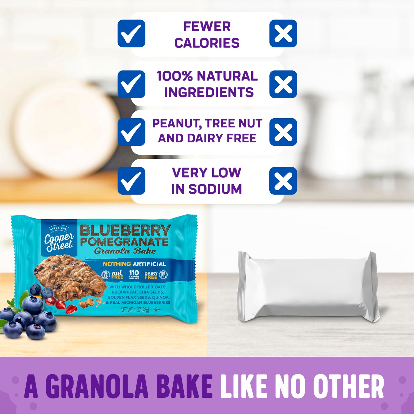 Cooper Street Granola Bakes - Healthy Chewy Breakfast Granola Bars | Individually Wrapped Nut And Dairy Free Granola Bars Variet
