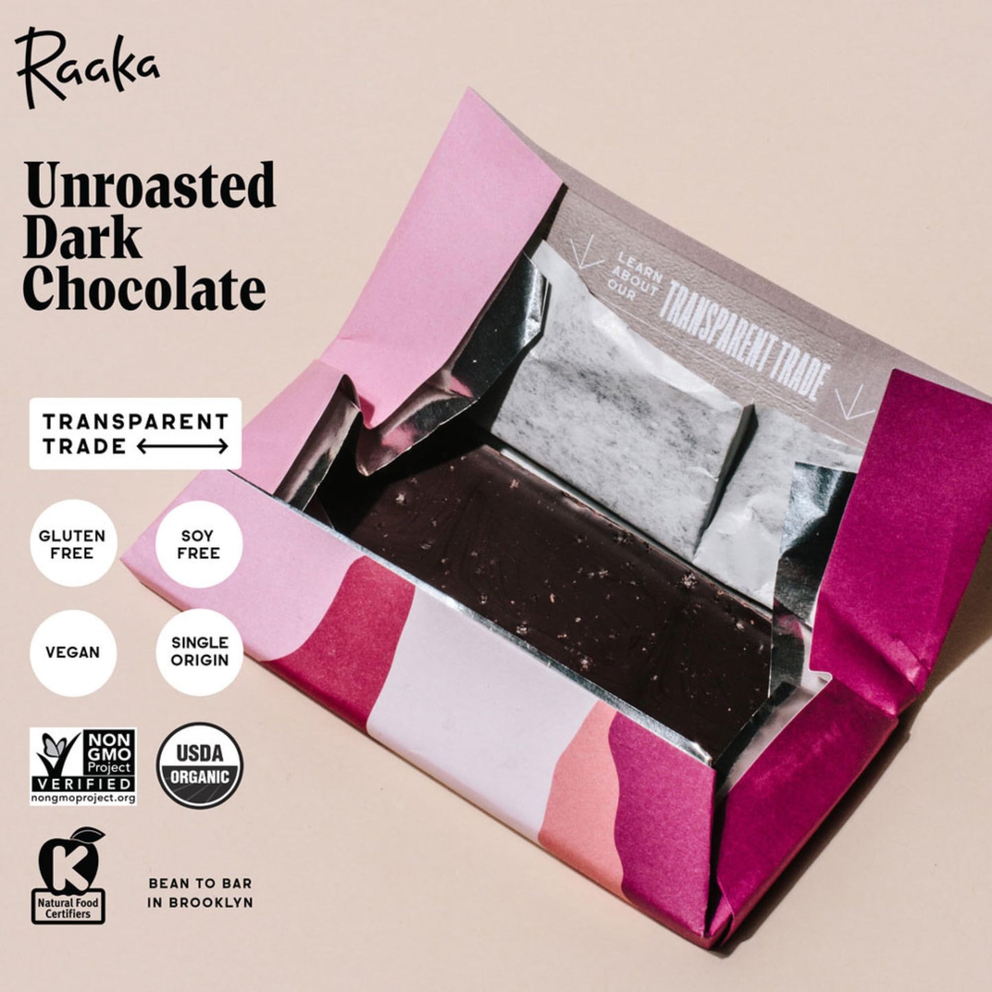 Raaka Chocolate Best Sellers Trio - Organic Vegan Dark Chocolate Gift - 1.8oz Bars, 3-Pack