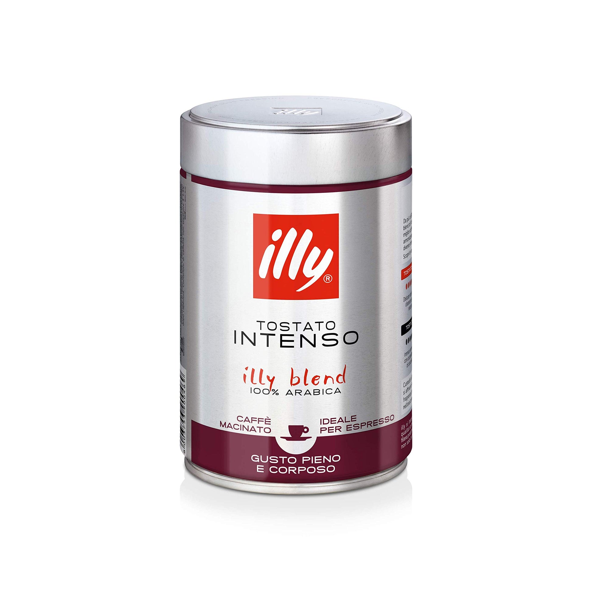 Illy Intenso Ground Espresso Coffee - Bold Roast, Intense, Robust, Full Flavored With Notes Of Deep Cocoa - 100% Arabica Coffee - 8.8 Oz Can (Pack Of 12)