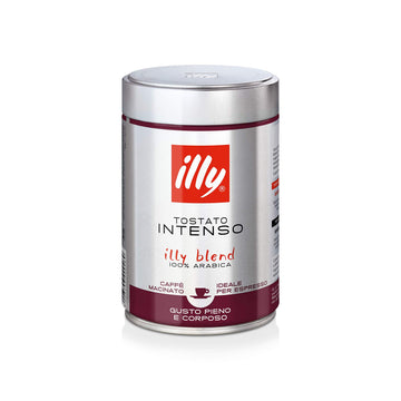 Illy Intenso Ground Espresso Coffee - Bold Roast, Intense, Robust, Full Flavored With Notes Of Deep Cocoa - 100% Arabica Coffee - 8.8 Oz Can (Pack Of 12)