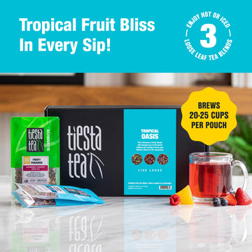 Tiesta Tea - Fruity Loose Leaf Tea Gift Box | Medium Caffeinated Tea Variety Pack | Make Hot & Iced Tea | 3 Pouches Of Assorted