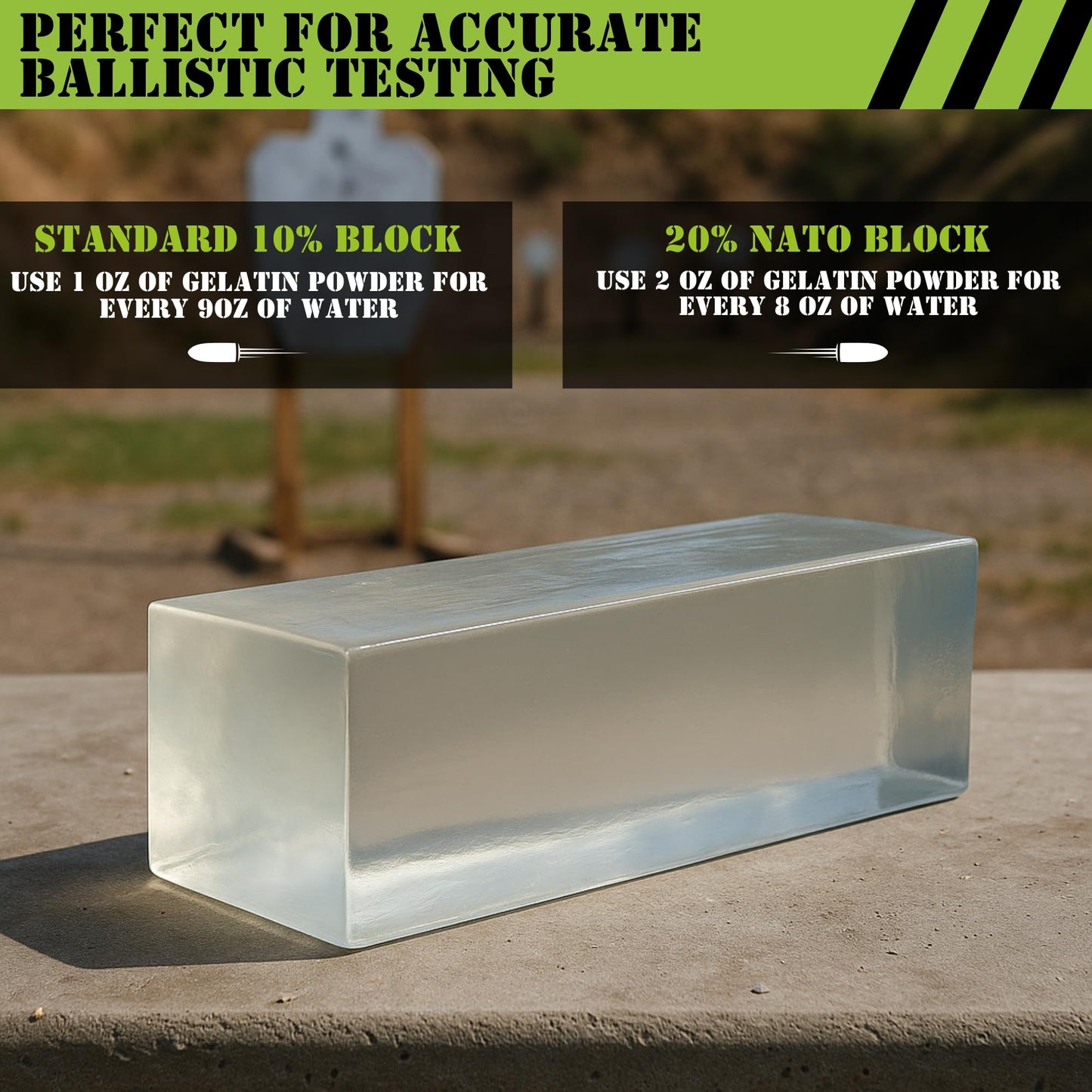 Rooted In Rare Ballistic Gel Powder for Making Ballistic Gel Block or Gelatin Dummy  Product of USA  2 Lbs of Calibrated Mix Supports 10% FBI or 20% NATO Blocks